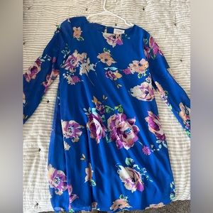 Chiffon Blue Floral Dress